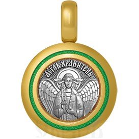 нательная икона святая блаженная ангелина сербская королева, серебро 925 проба с золочением и эмалью (арт. 01.004)