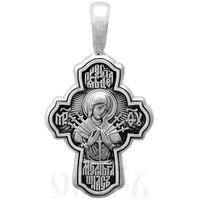 крест «господь вседержитель. икона божией матери «семистрельная», серебро 925 проба (арт. 101.501)