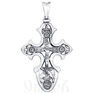 серебряный крест с молитвой «спаси и сохрани» (sokolov 95120066), 925 проба