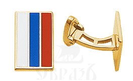 запонки флаг россии, серебро 925 проба с золочением и эмалью (арт. 34958)
