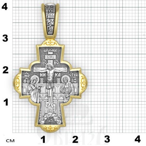 крест благовещение пресвятой богородицы, серебро 925 проба с золочением (арт. 17.037)