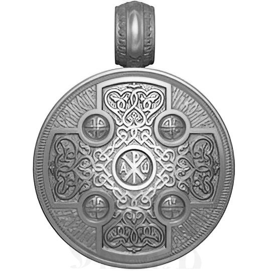 нательная икона святитель николай чудотворец архиеписком мирликийский, серебро 925 проба с платинированием (арт. 18.003р)
