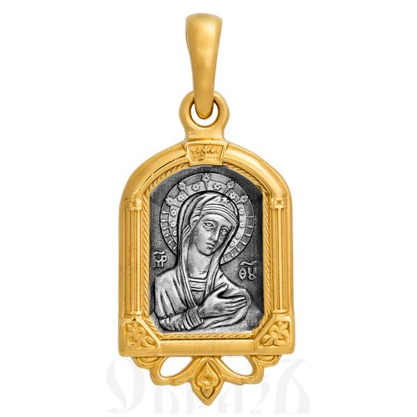 образок «божия матерь «скоропослушница», серебро 925 проба с золочением (арт. 102.093)