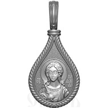 нательная икона св. мученица надежда римская, серебро 925 проба с родированием (арт. 06.029р)