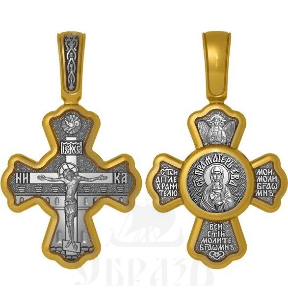 крест святая праматерь ева, серебро 925 проба с золочением (арт. 04.048)