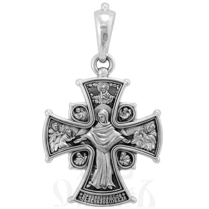 крест «распятие. икона божией матери «всех скорбящих радость», серебро 925 проба (арт. 101.528)
