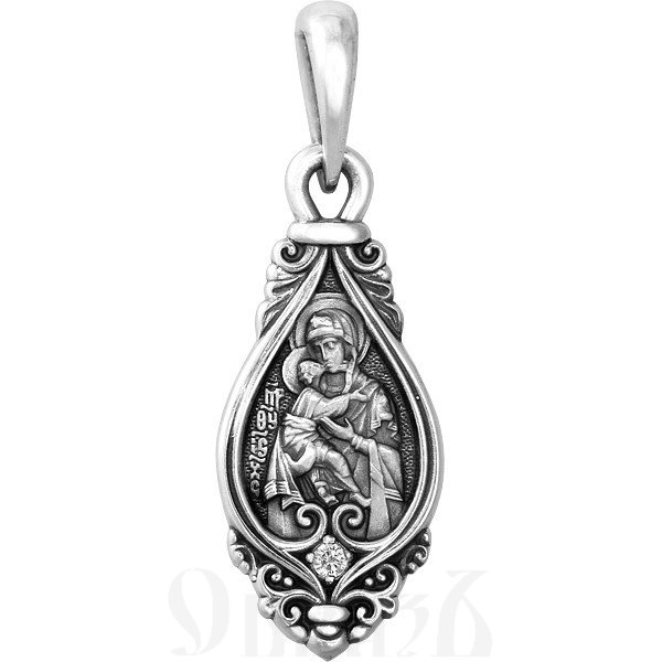 образок «владимирская икона божией матери», серебро 925 проба (арт. 102.624)