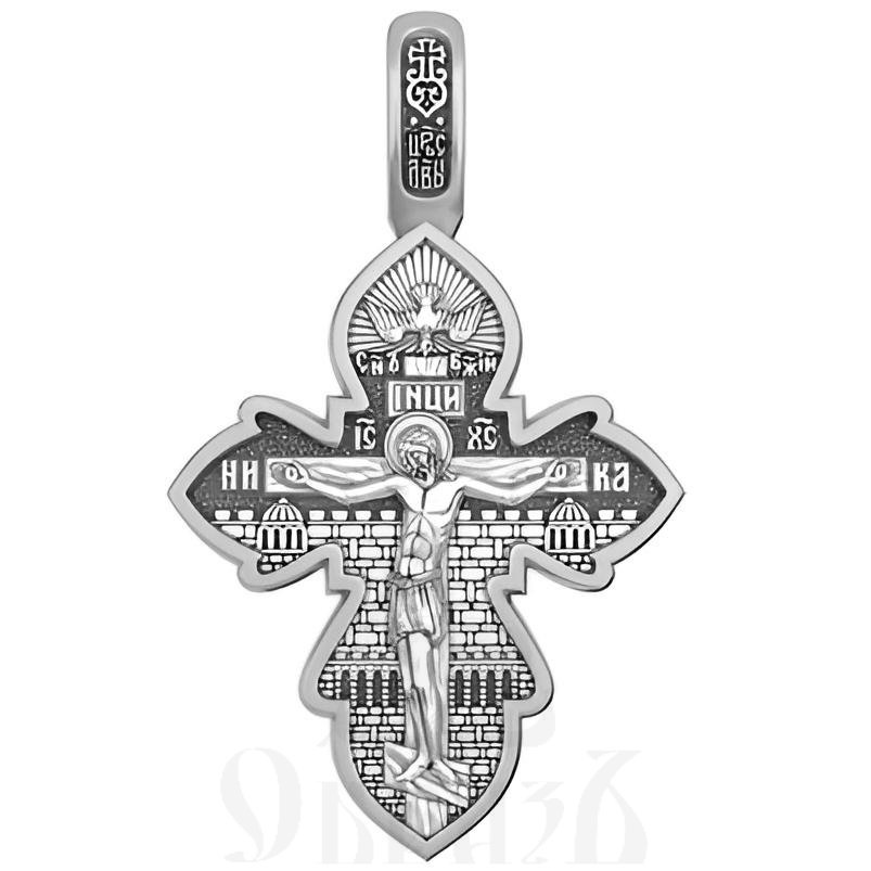криновидный крест «ангел охраняющий душу», серебро 925 проба с родированием (арт. 17.075р)