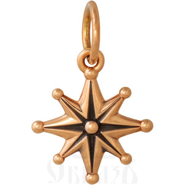 подвеска «богородичная звезда», золото 585 проба красное (арт. 202.570-1)