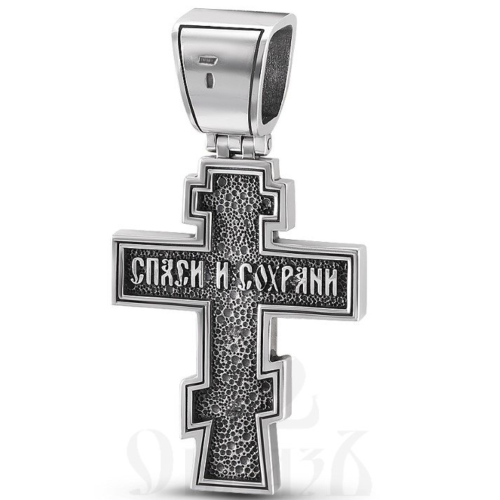 крест «распятие, молитва «спаси и сохрани», серебро 925 проба (арт. 101)