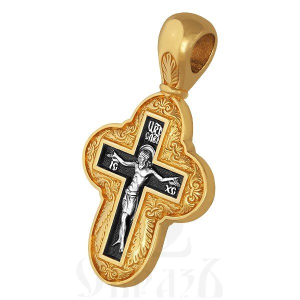 крест «распятие. молитва животворящему кресту», серебро 925 проба с золочением (арт. 101.063)